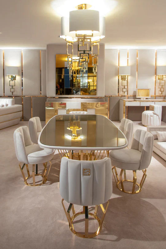 Kama Modern High End Luxury 8 Seater Dining Table Set