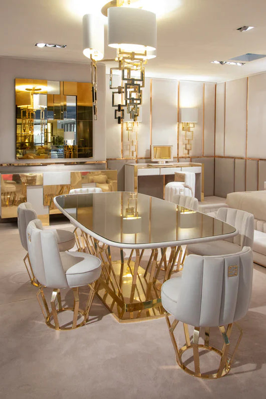 Kama Modern High End Luxury 8 Seater Dining Table Set