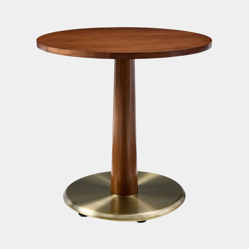 Golden Base Brown Wood Round Cafe Table