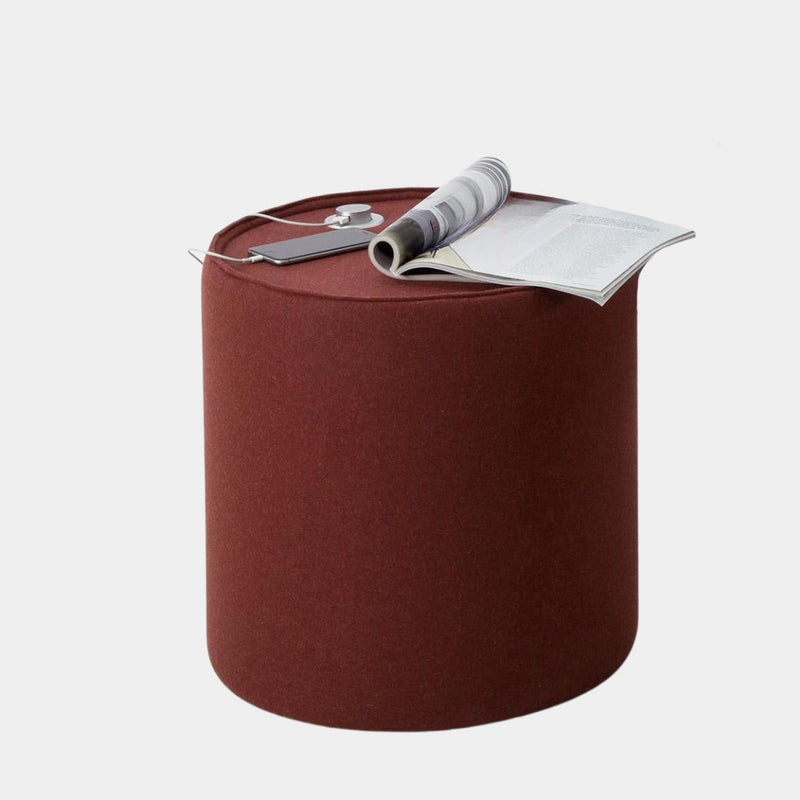 Modern Upholstered Cylindrical Side Table