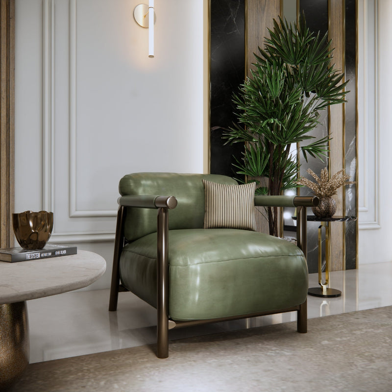 Sage Elegance Upholstered Modern Accent Chair