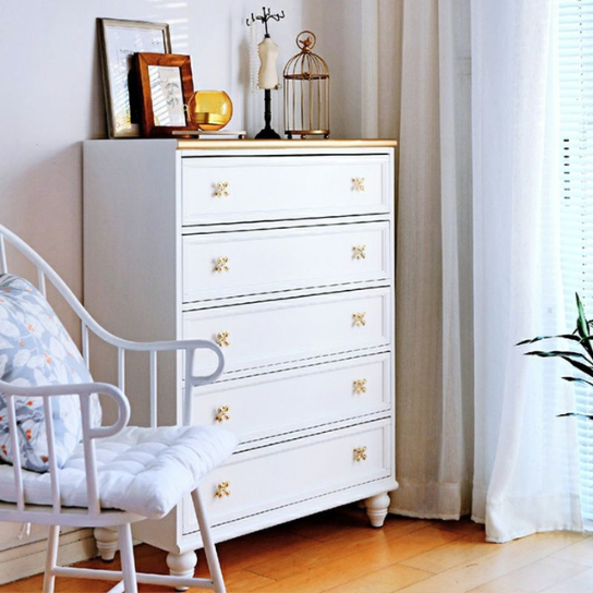 CanvRick Solid Wood 5-Drawer Dresser - Wooden Empiro