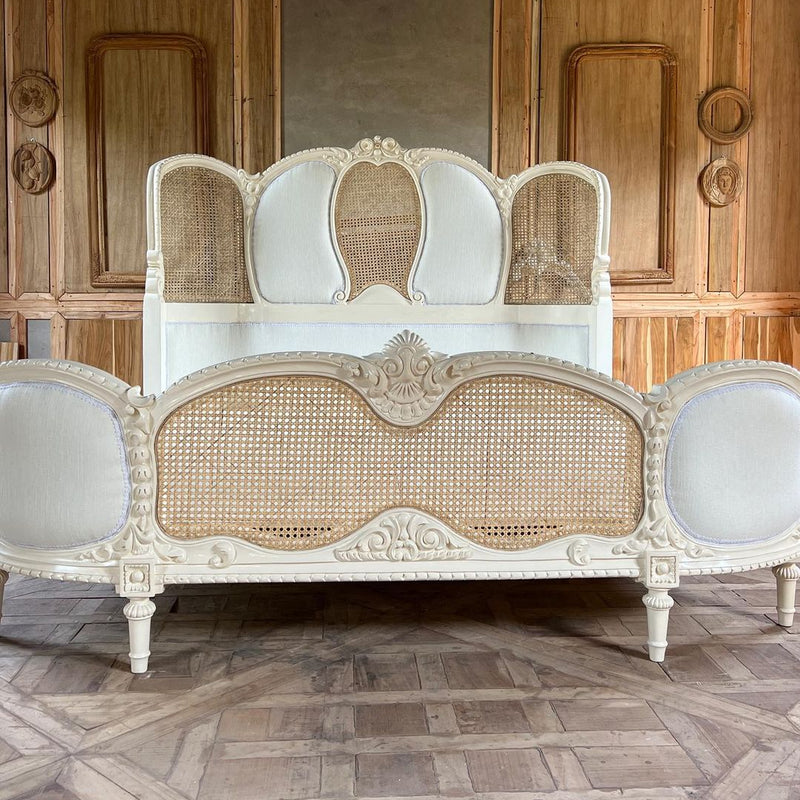 Transitional bed with exuberant swags