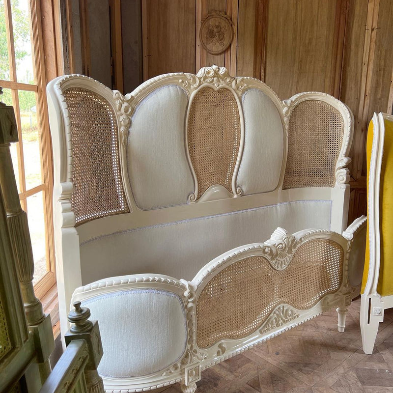 Transitional bed with exuberant swags
