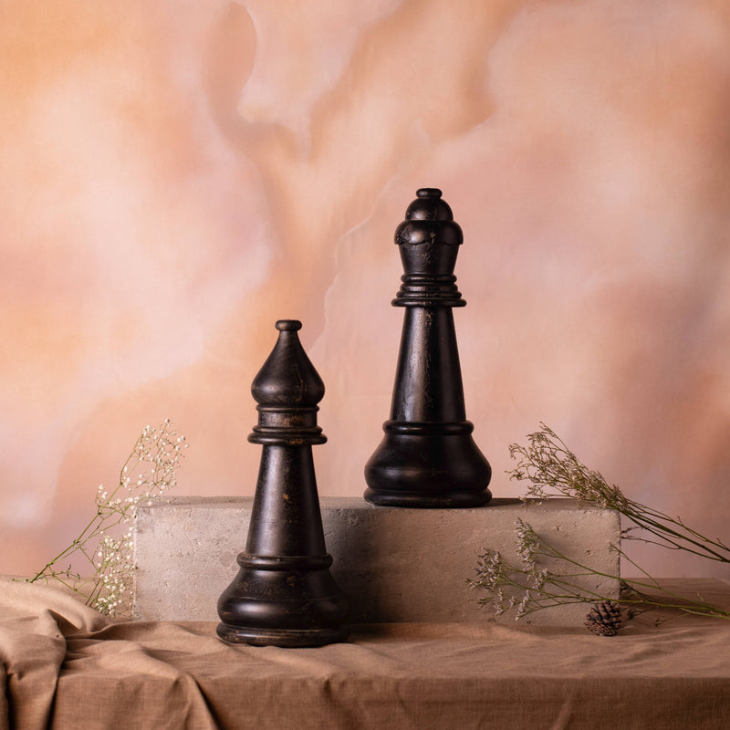 Wooden Bishop Chess Piece Decor
