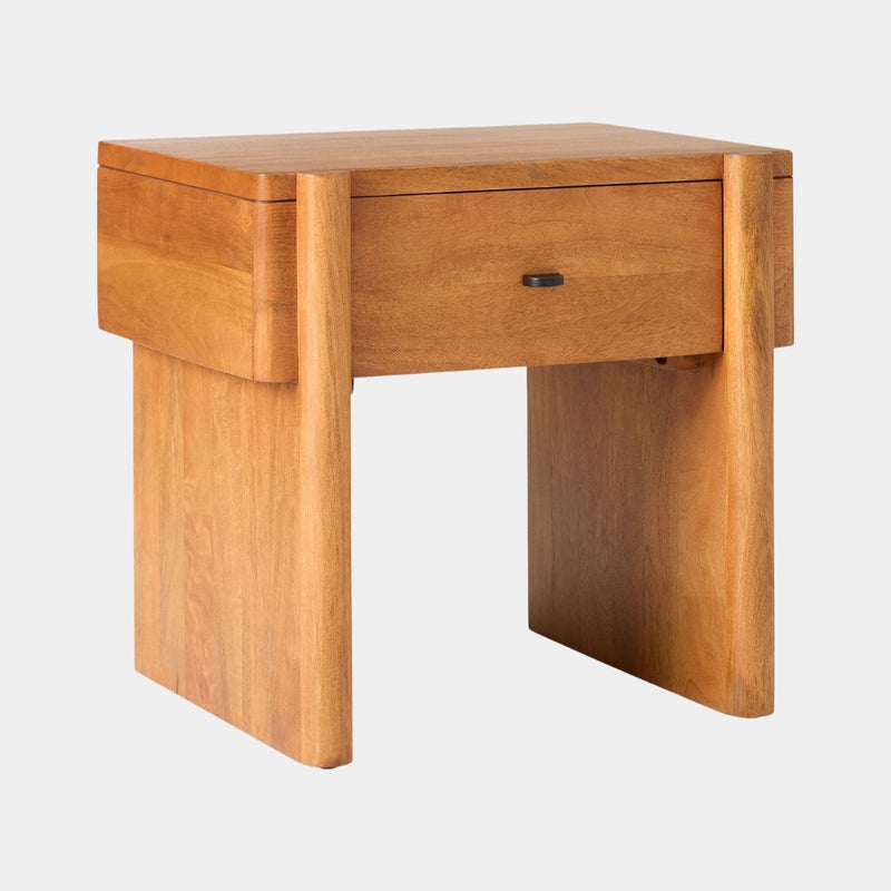 Brown Solid Wood Contemporary Side Table