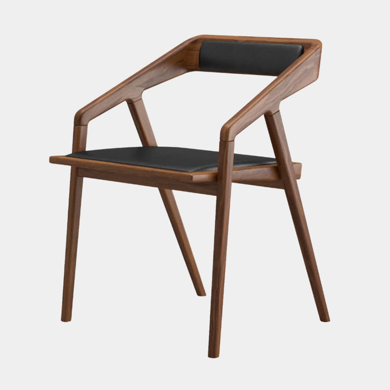 Modern Wood Frame Dining Chair with Black Seat