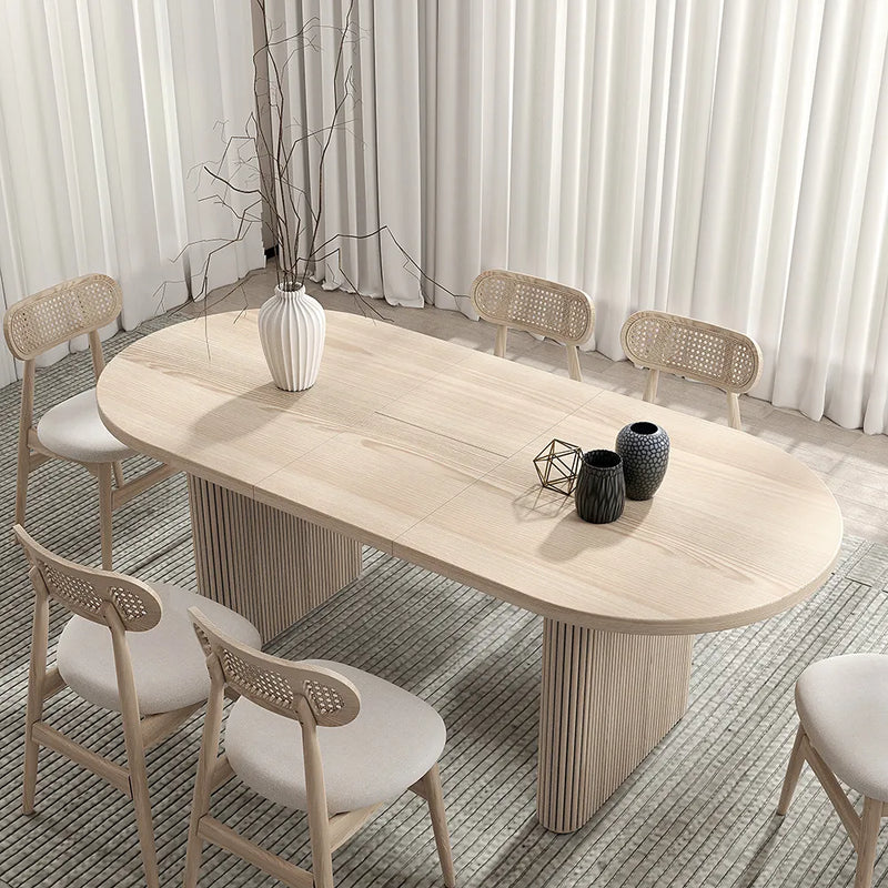 Japandi Oval 8 Seater Dining Table With Chairs