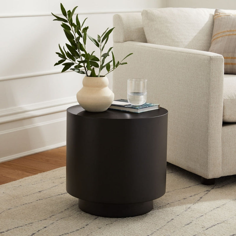 Modern Matte Black Pedestal Table