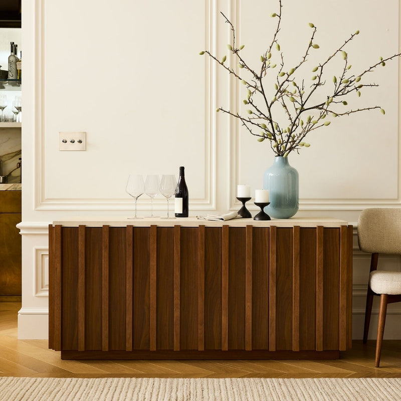 Modern Textured Wood TV Unit