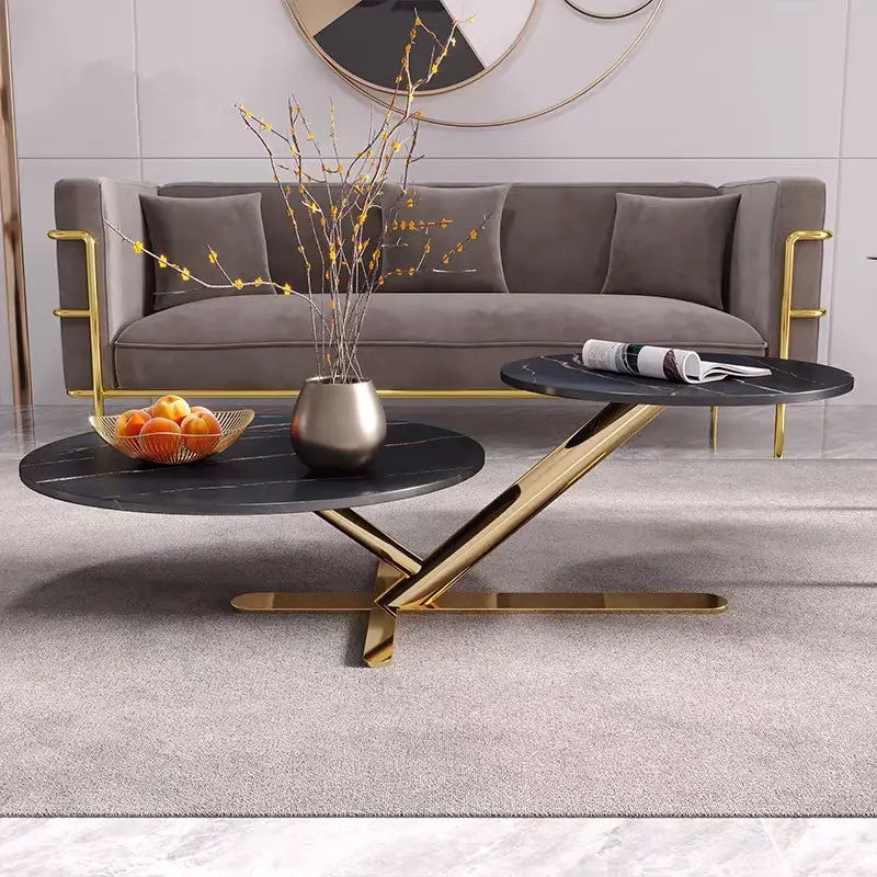 Zerena Modern Round Golden Base Round Center Table