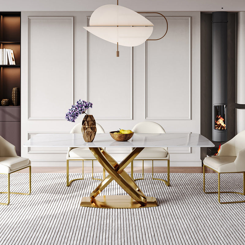 Crish Luxurious Modern Dining Set With Marble Top