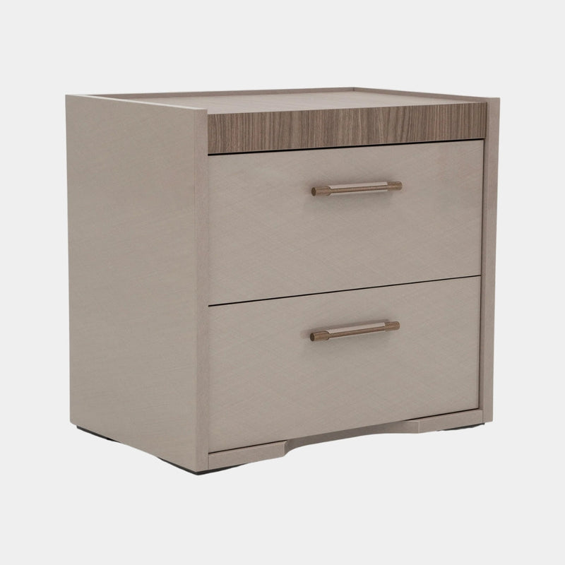 Warm Gray Luxe Dual Drawer Side Table