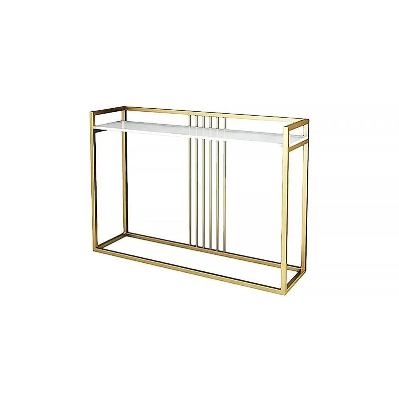 Mastery Modern And Minimalist Console Table In Sleek Golden Rods Design