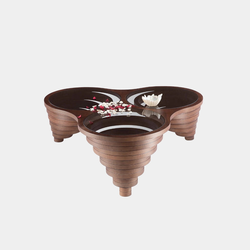 Triple Cascade Glass Coffee Table