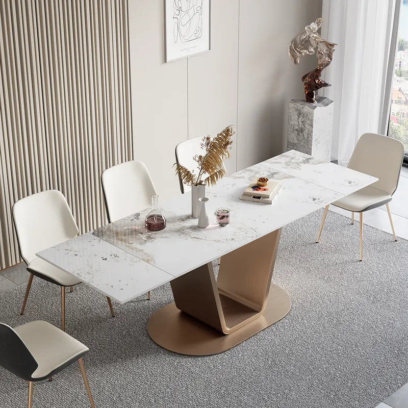 Jace Modern 8 Seater Dining Table With Marble Top