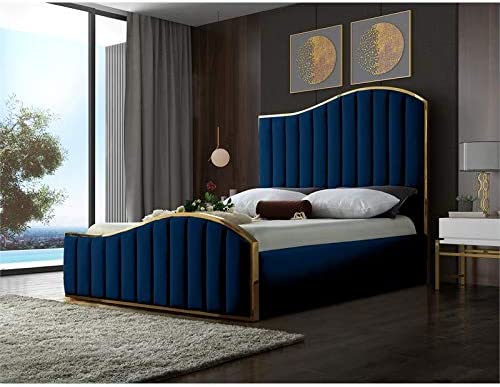 Cushy Modern Velvet Upholstered Bed