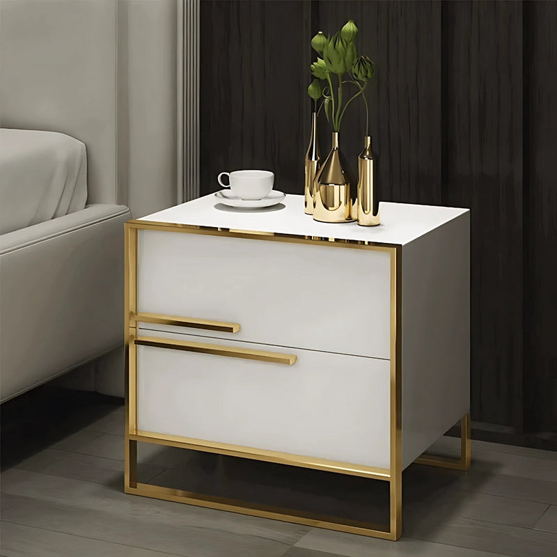 Modern Luxe White & Gold Side Table