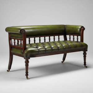 Verdant Library Bench — Tufted Settee, made to order by Wooden Empiro — view 2