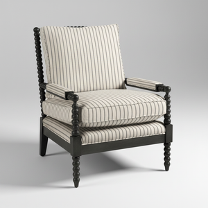 Ticking Bobbin Chair – Striped Accent Chair