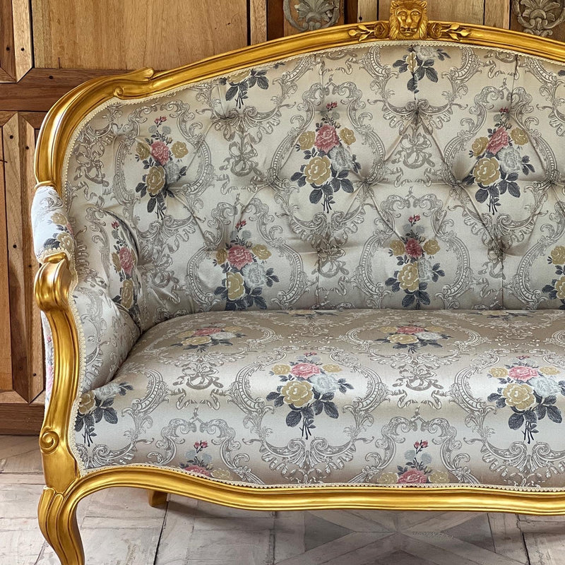 Louis XV sofa with lion sentinel