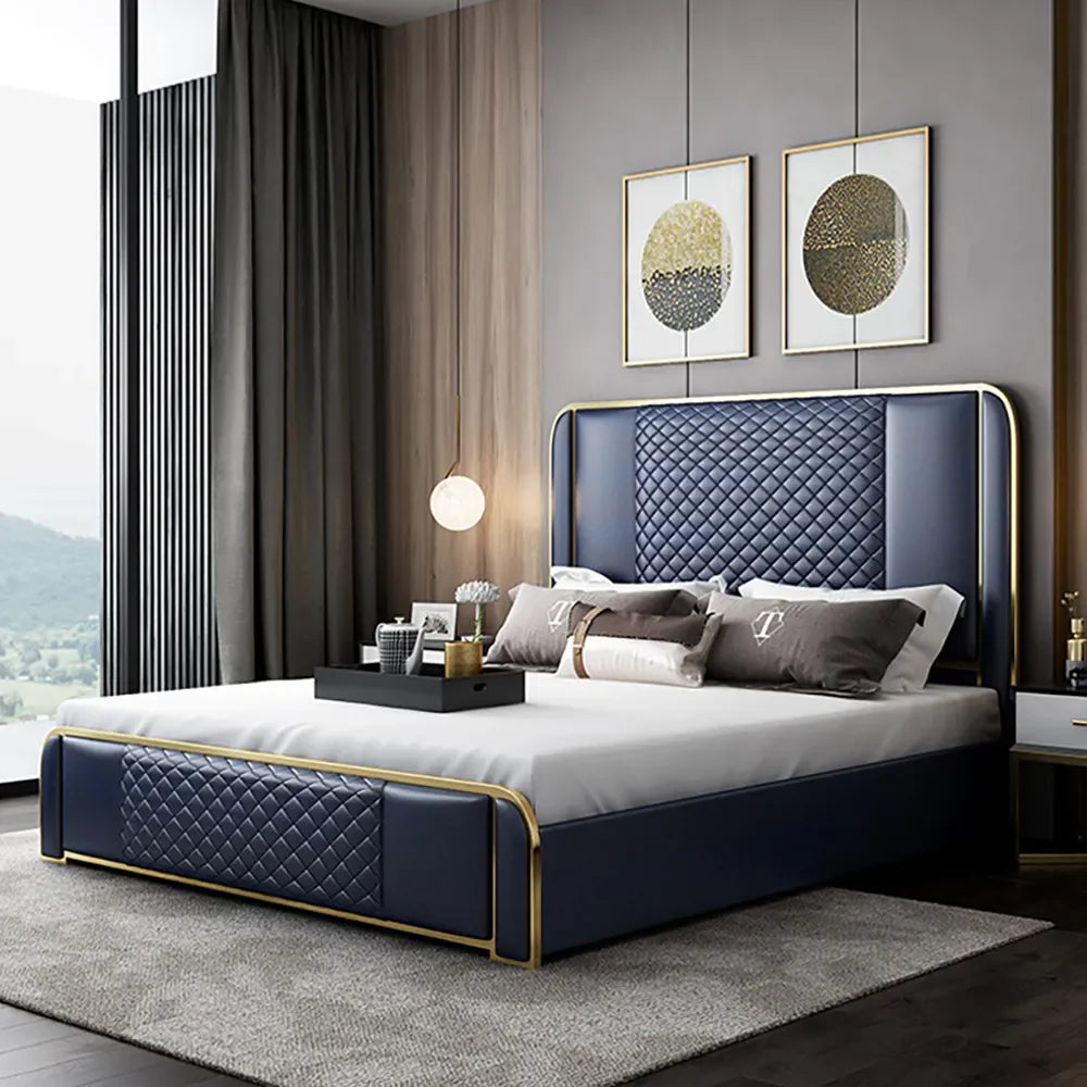 Robust Modern Faux Leather King Size Bed With Storage