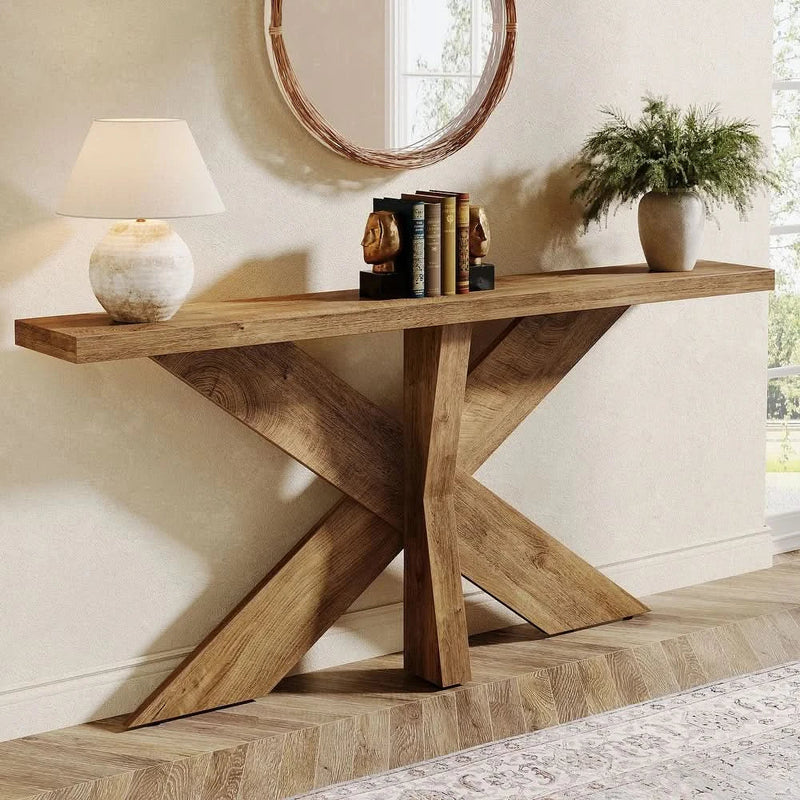 Extra Long Farmhouse Console Sofa Table for Entryway Hallway