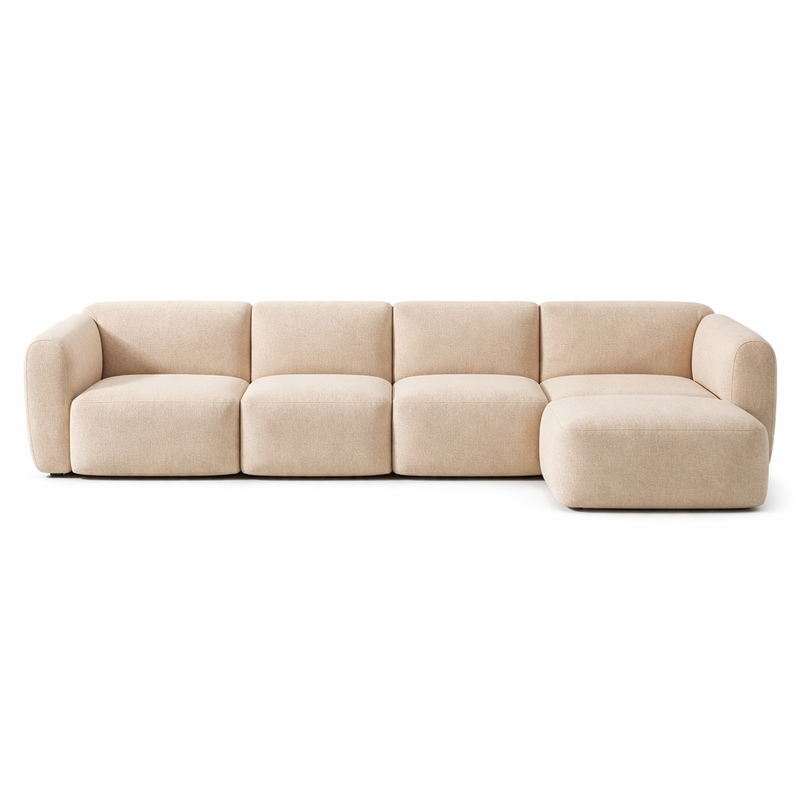 Cloudino Beige L-Shaped Modern Sofa
