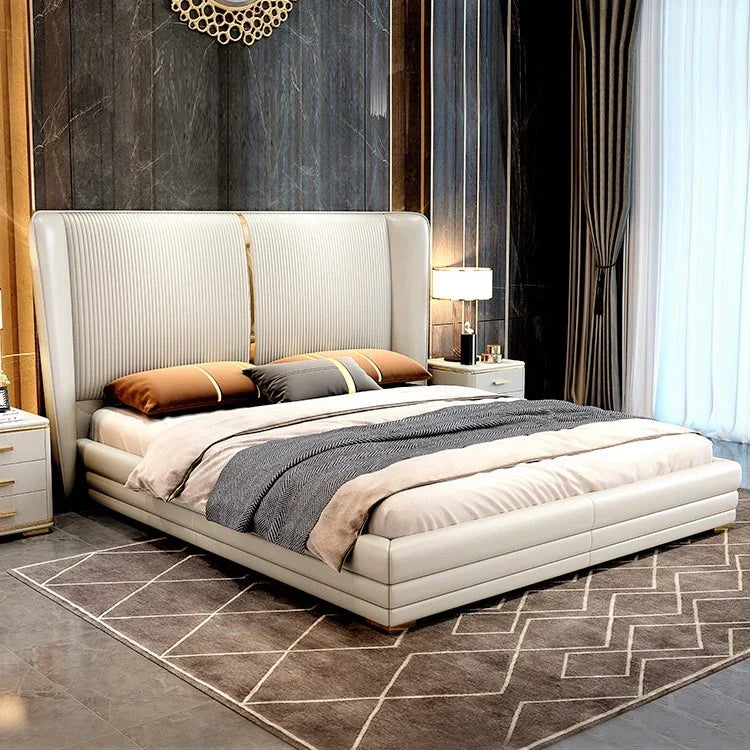 Sparse Modern Luxury Upholstered Bed In Suede