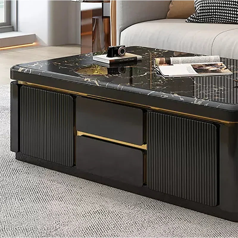 Motora Black Luxury Rectangular Coffee Table