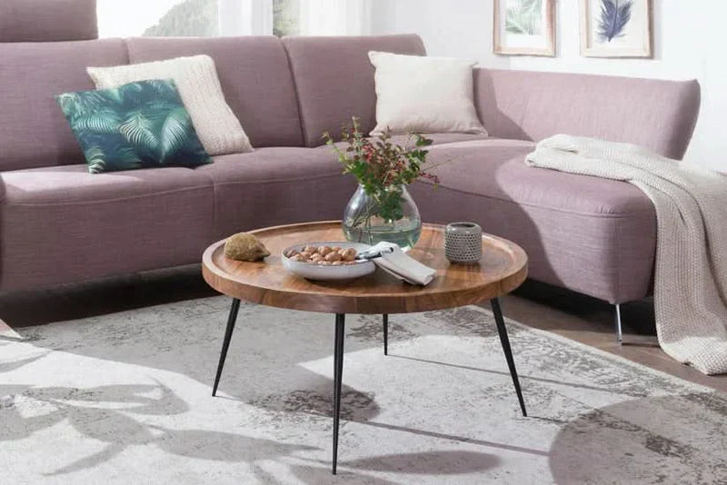 Amerging Solid Wood Rounded Center Table - Craft Decor