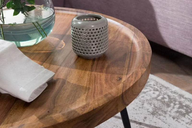 Amerging Solid Wood Rounded Center Table - Craft Decor