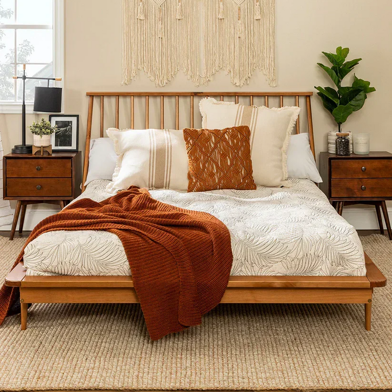 Devik Solid Wood Queen Bed - Wooden Empiro