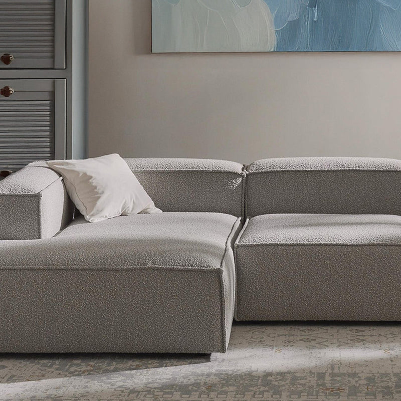 Trevi L-Shape Sofa in Silver Gray