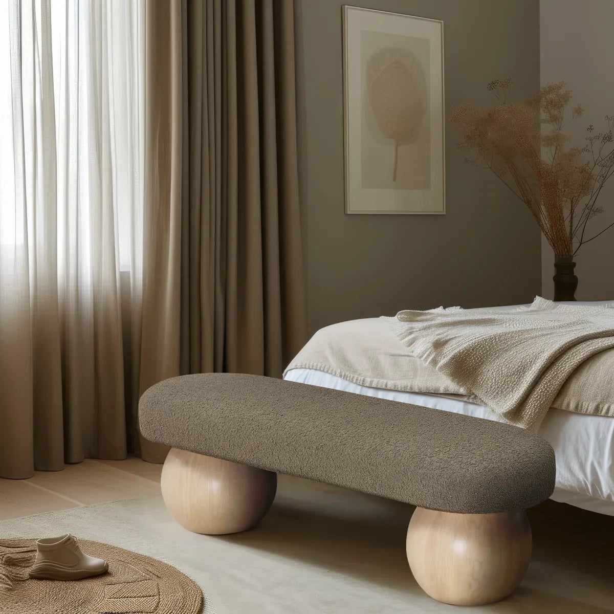 Henik Modern Upholstered Bench - craft decor