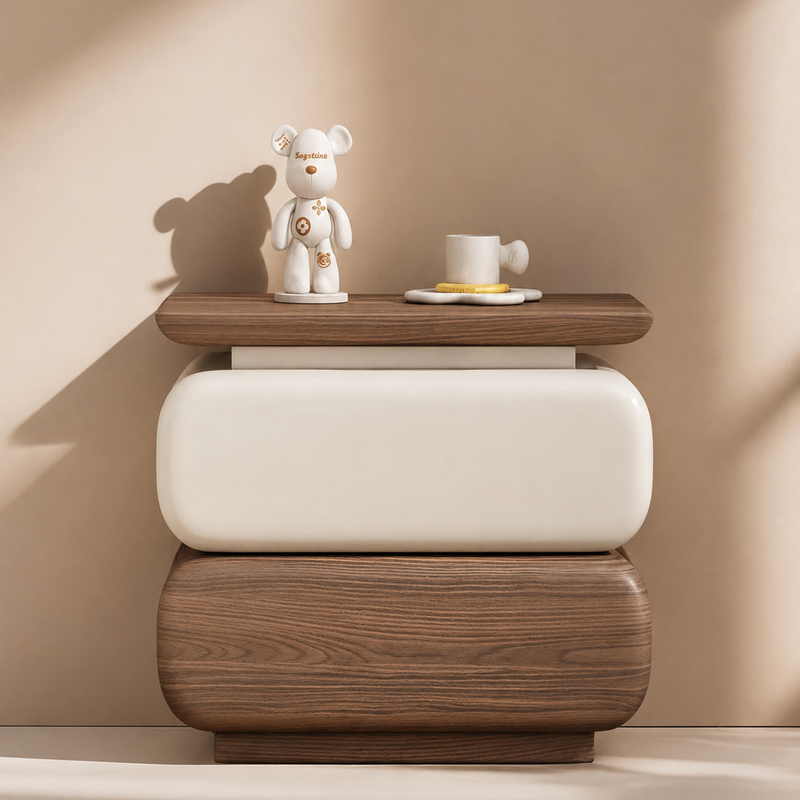The Solvane Side Table — Modern Bedside Table with 2 Drawers & amp; Smart LED