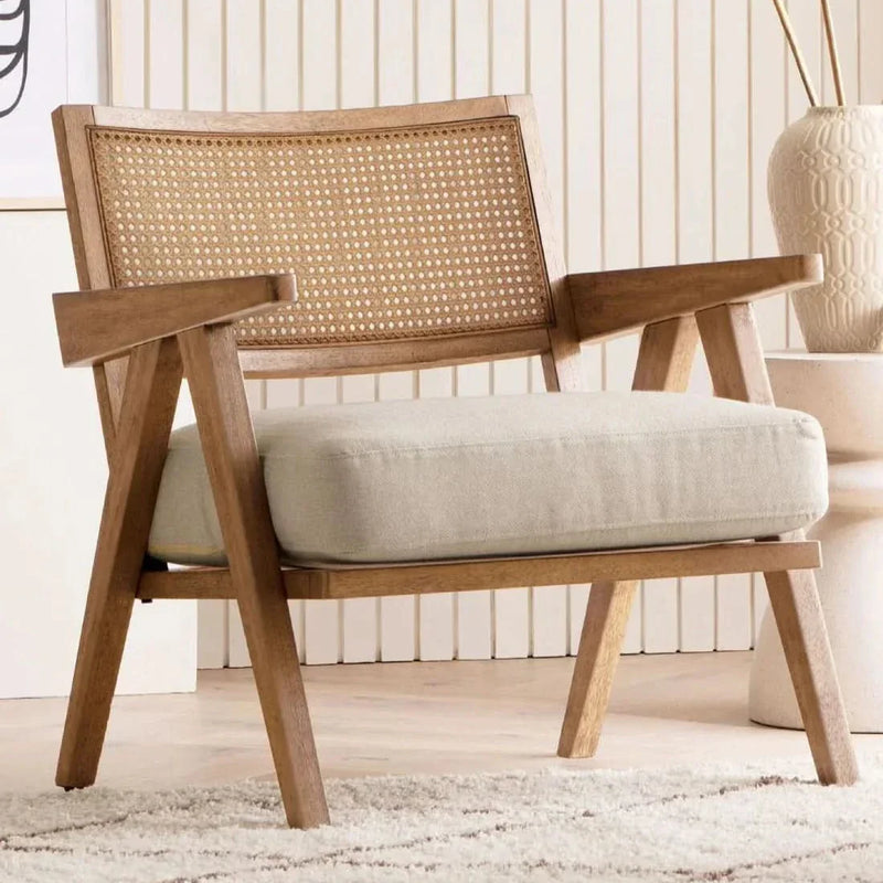 Superix Lounge Chair in rattan Cane Work - Wooden Empiro