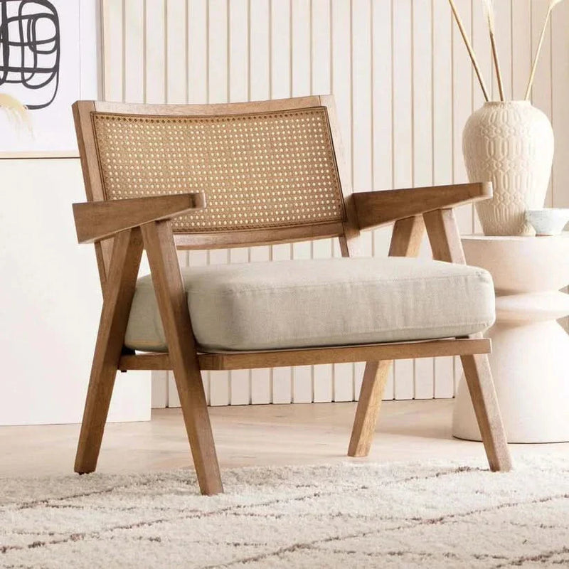 Superix Lounge Chair in rattan Cane Work - Wooden Empiro