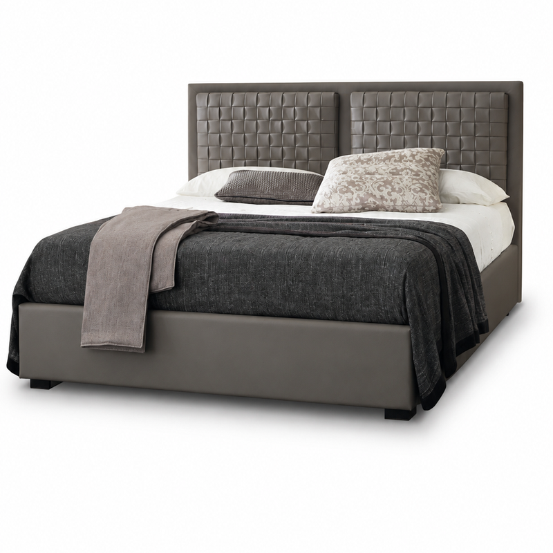 The Avenoire Bed — Luxury Upholstered Bed with Woven Panel Headboard