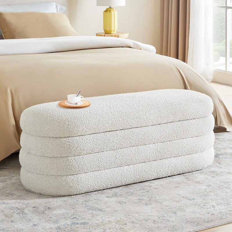 Efel Polyester Upholstered Storage Bench - craft decor