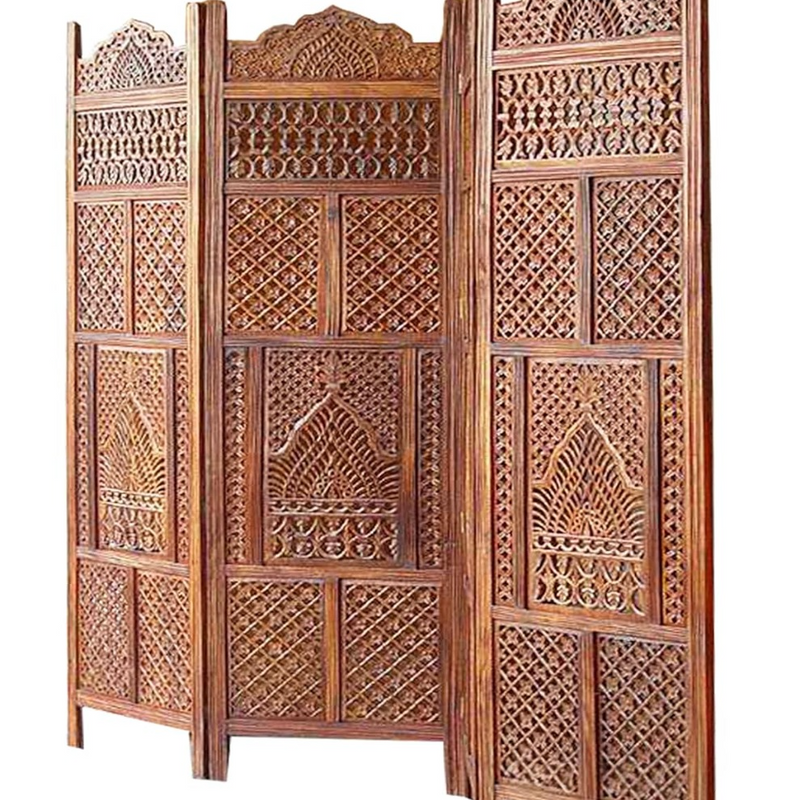 CRAFT DECOR Handcrafted Sheesham Wood Partition/Screen/Room Divider for Living Room | Offices | Pooja Room | Restaurant