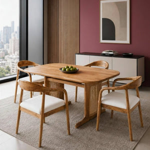 Harmony Wooden Dining Table Set - Dining Set - Gharaana