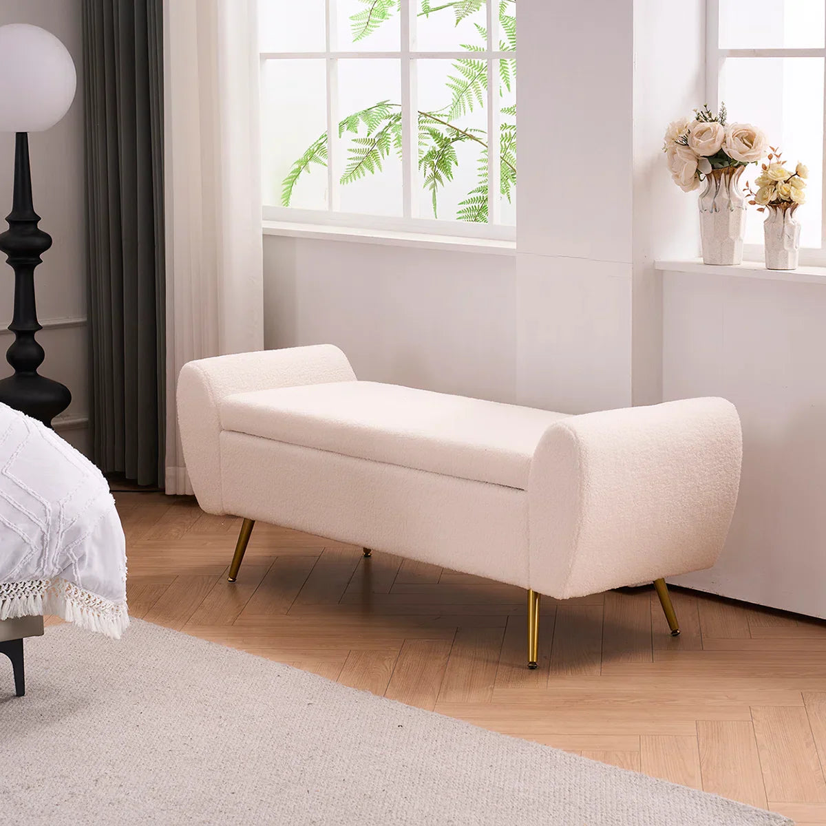 Storage Bench End of Bed Ottoman for King Size Bed - craft decor