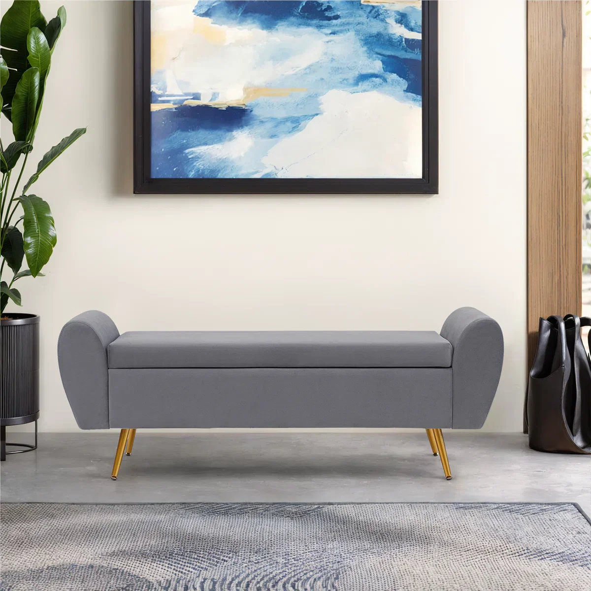 Storage Bench End of Bed Ottoman for King Size Bed - craft decor
