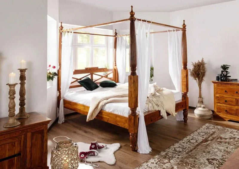 Krishu Solid Wood Poster Bed - Wooden Empiro
