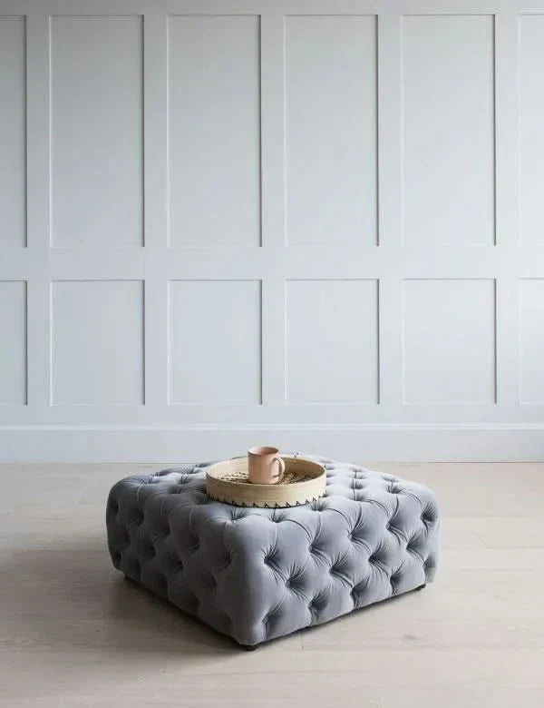 Cevberg Buttoned Pouffe cum Center Table -Craft Decor
