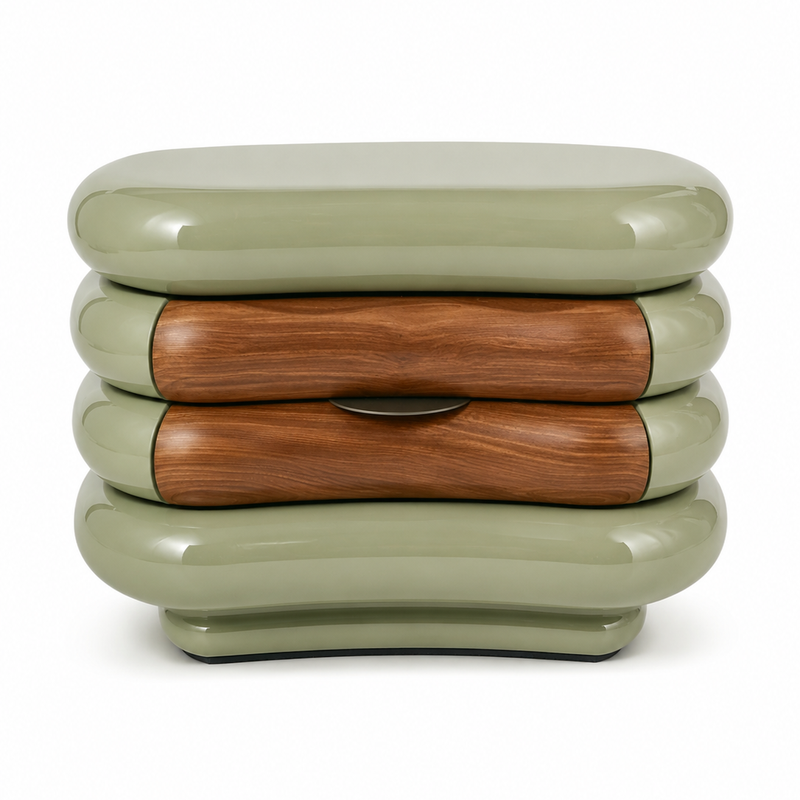 The Orlena Sculpted Bedside Table — Luxury Modern Nightstand with Single Drawer Storage
