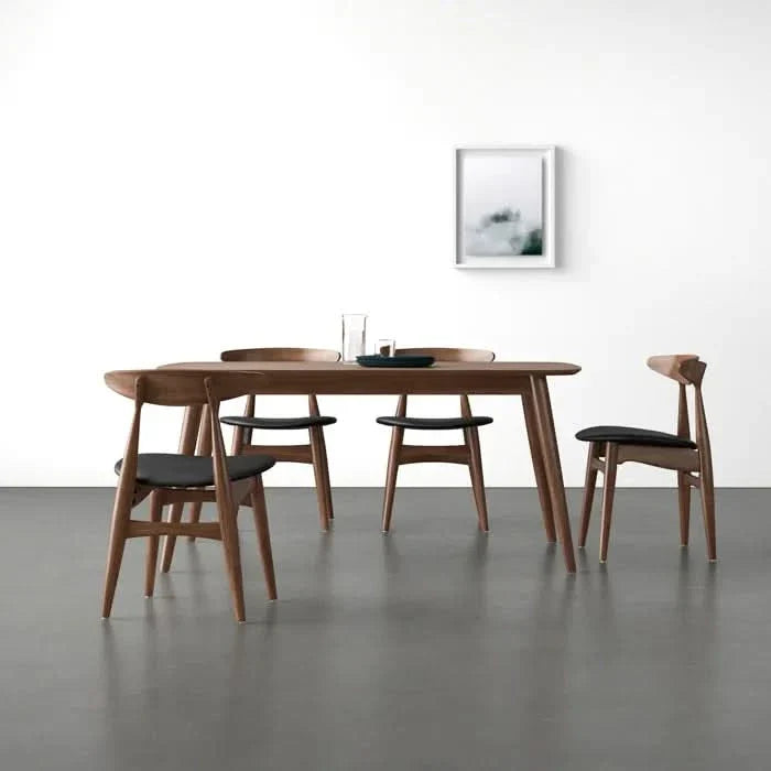 Kaspoty 4 Seater Dining Table Set in Dark Walnut Color - Wooden Empiro