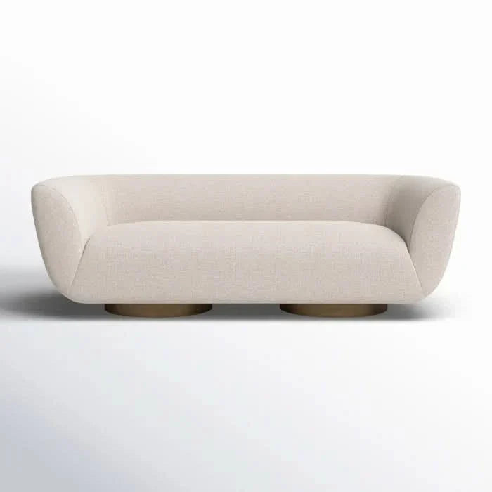 Modern Parisian-Inspired Sofa with Flared Arms & Rounded Corners