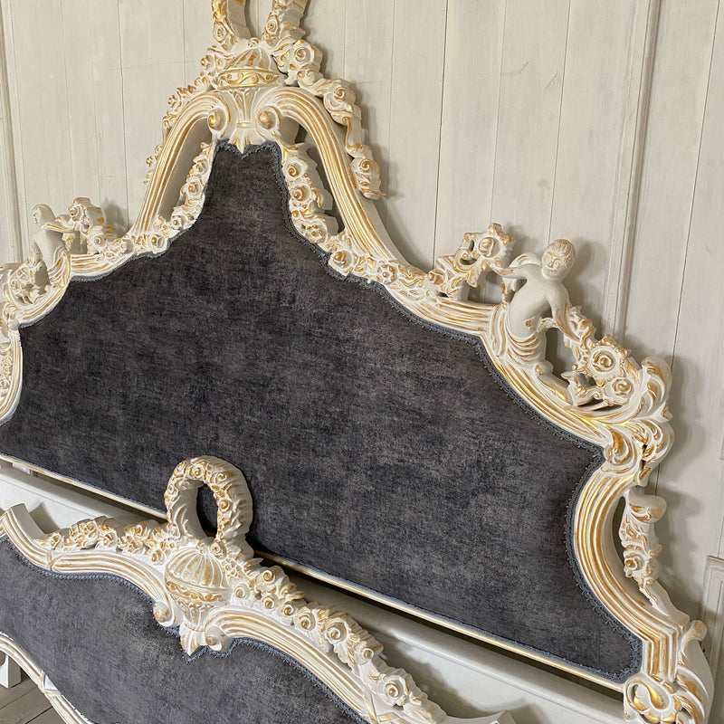 Louis XV bed with cherubs and wreaths